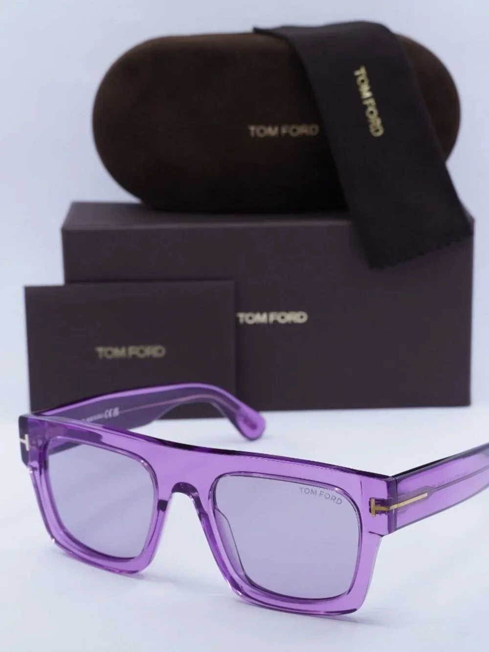 Tom Ford Fausto FT0711 81Y Square Unisex Sunglasses - Violet